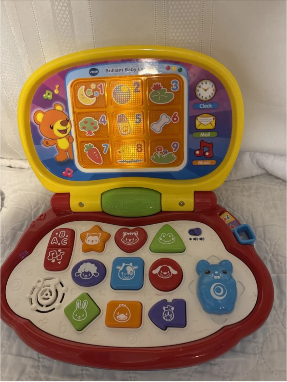 Vetch Baby Laptop Clock, Mail & Music, ABC, Animals Mouse Everything Lights Up